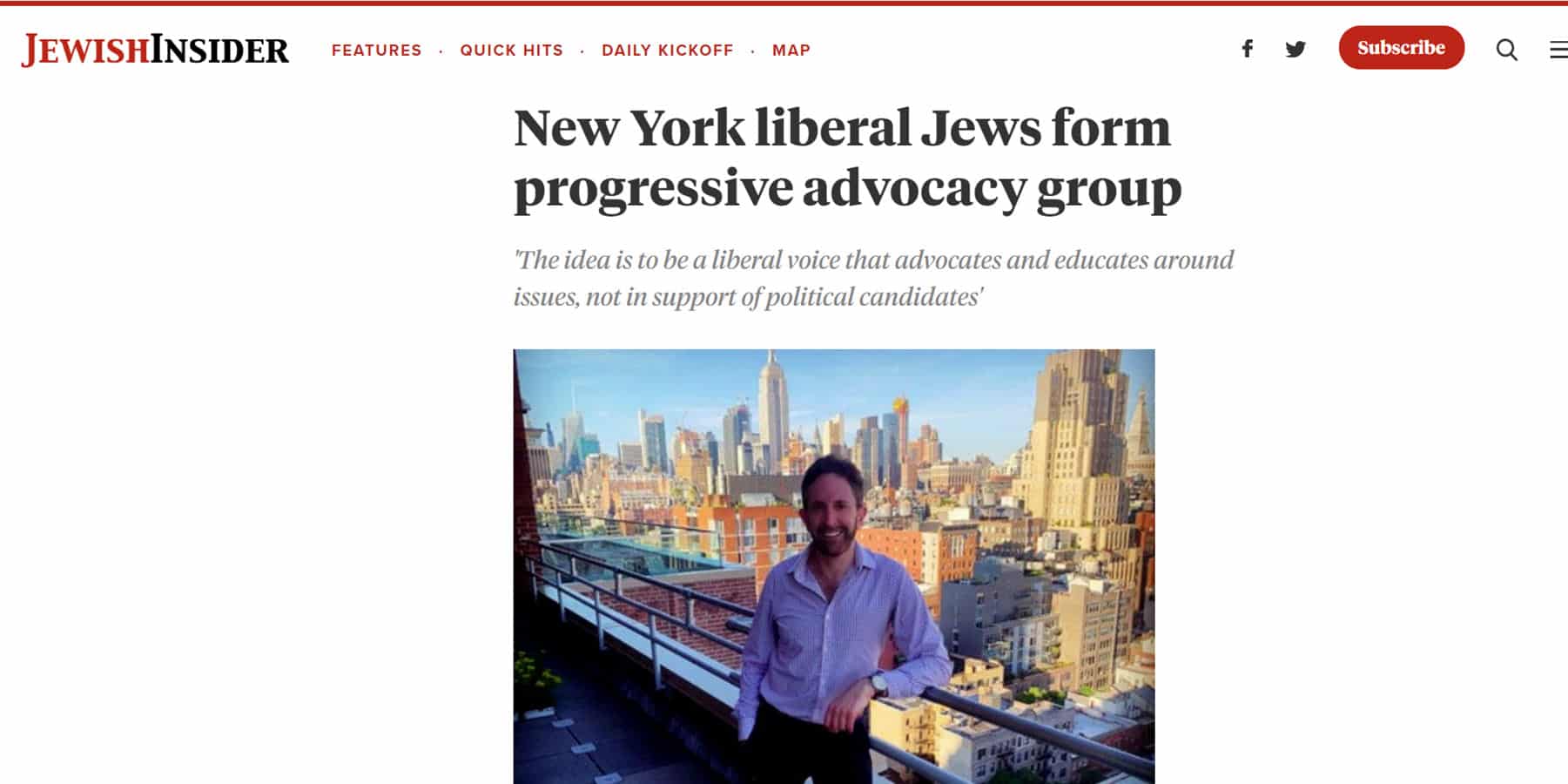 Jewish Insider: New York liberal Jews form progressive advocacy group