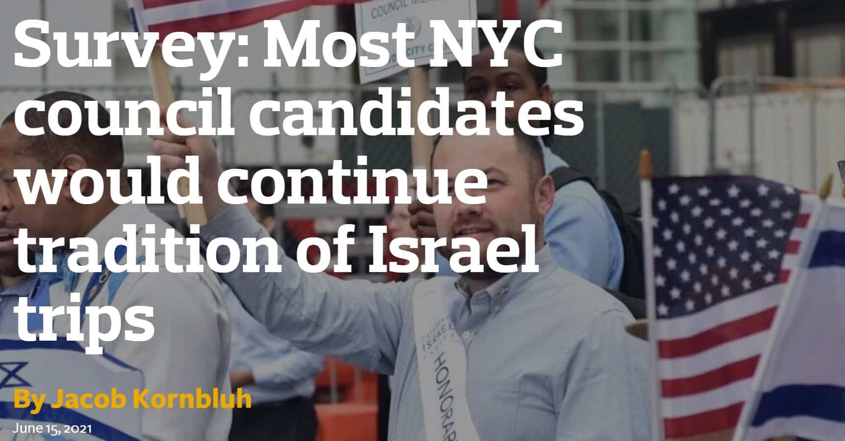 The Forward: Jacob Kornbluh's Analysis of NYJA/Forward's City Council Candidate Survey
